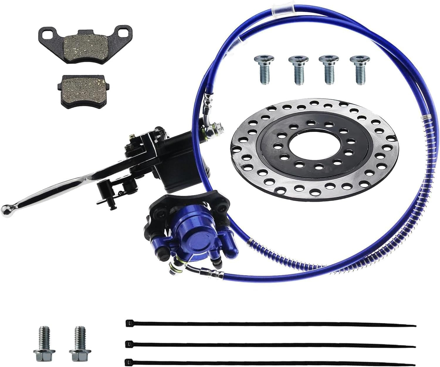 Rear Hydraulic Disc Brake Caliper Cylinder & Brake Pads Brake Disk Rotor Assembl
