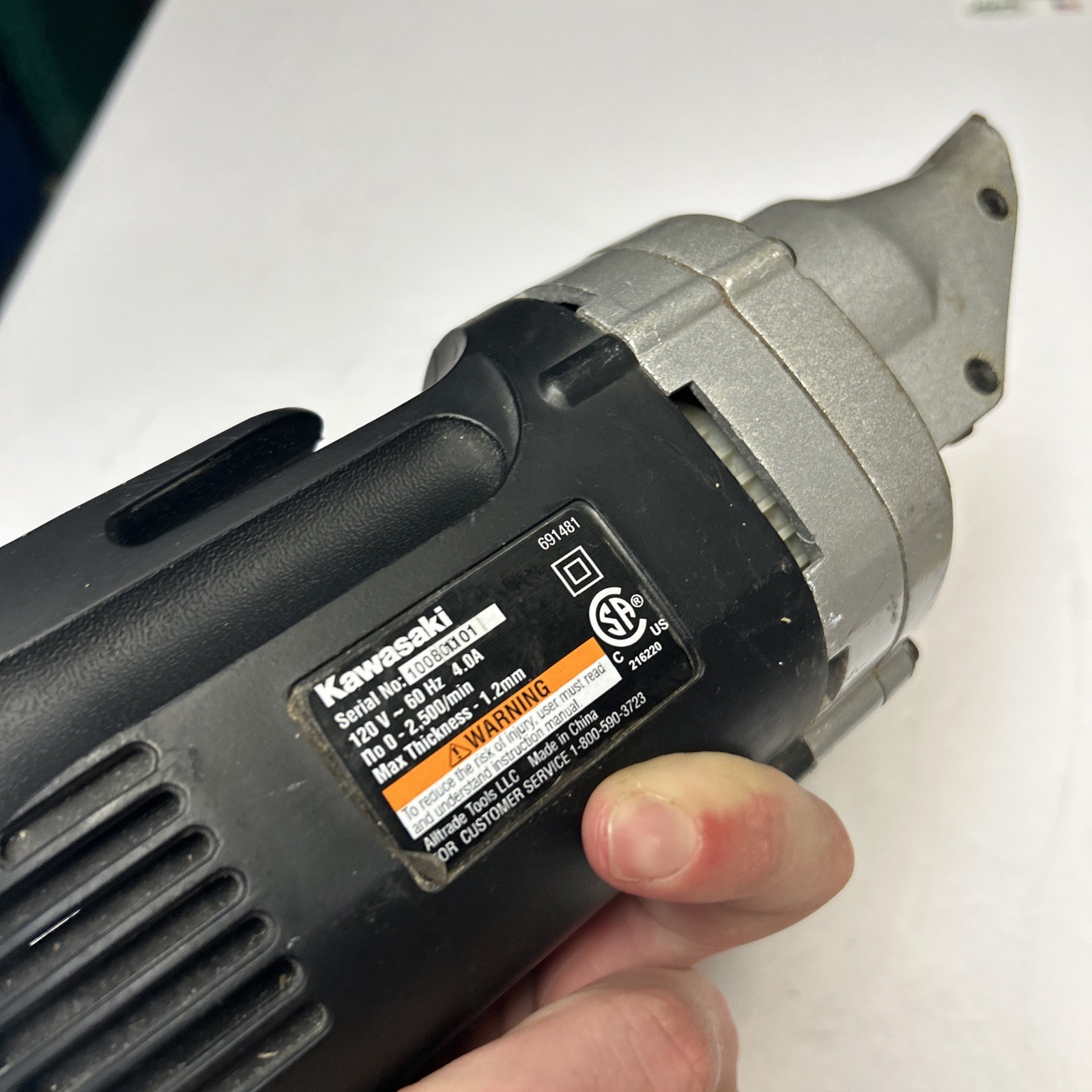 Kawasaki Metal Shear 4 AMP Corded Tested Working