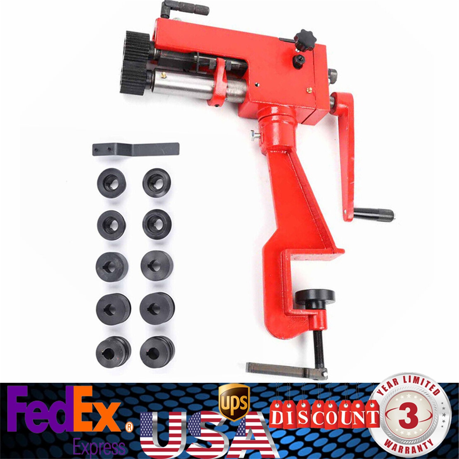 RM-08 7inch Sheet Metal Fabrication Bead Roller Rotary Machine 22-Gauge w/6 Dies