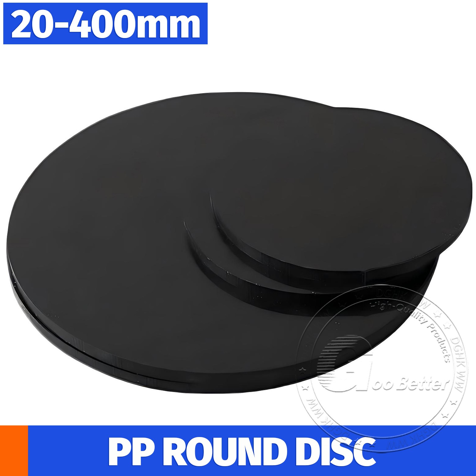 Black Polypropylene Round Disc Dia 20-400mm PP Plastic Sheet Thickness 1-30mm