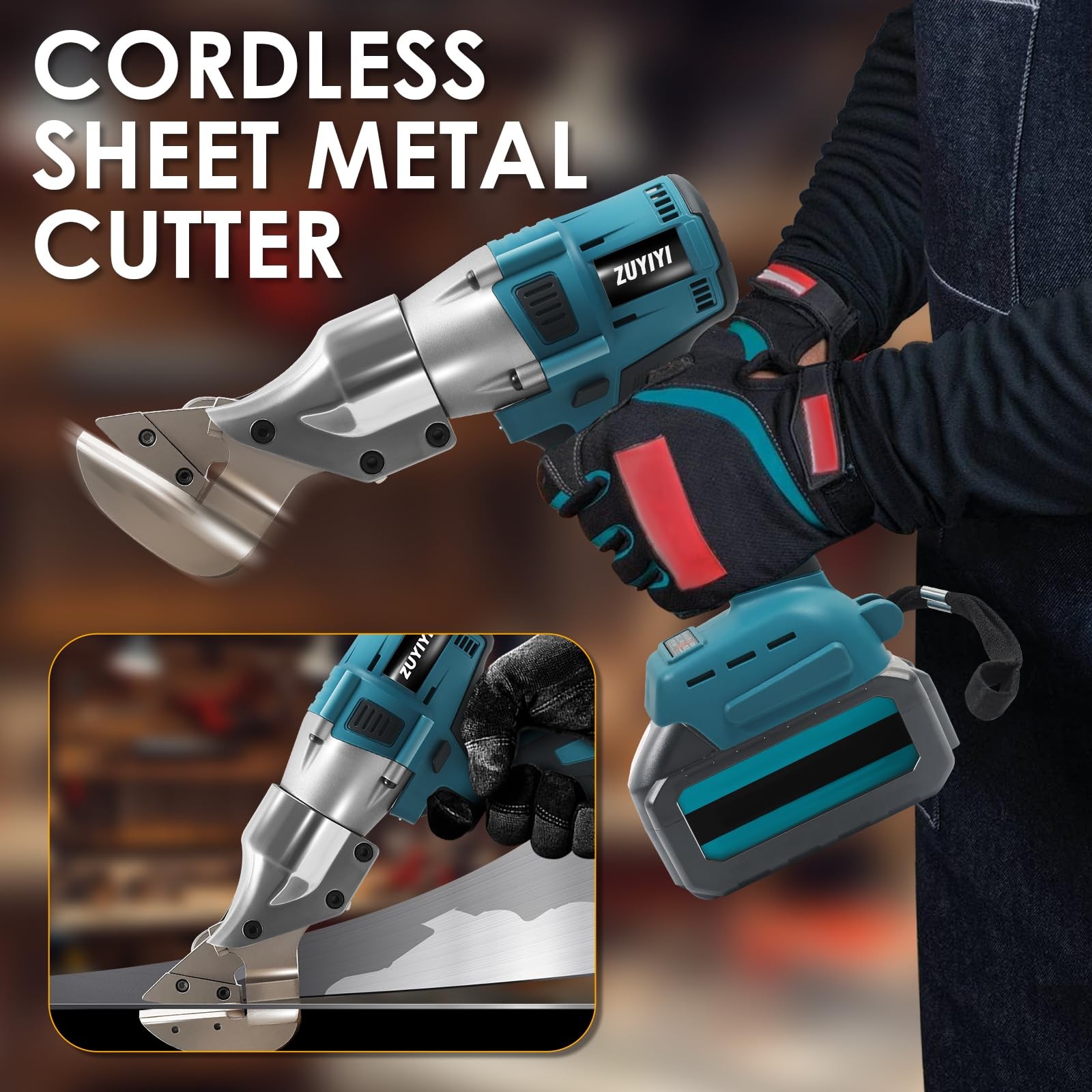 ZUYIYI Cordless Metal Shear Cutter for Makita 18V Battery (Not Included), 400…