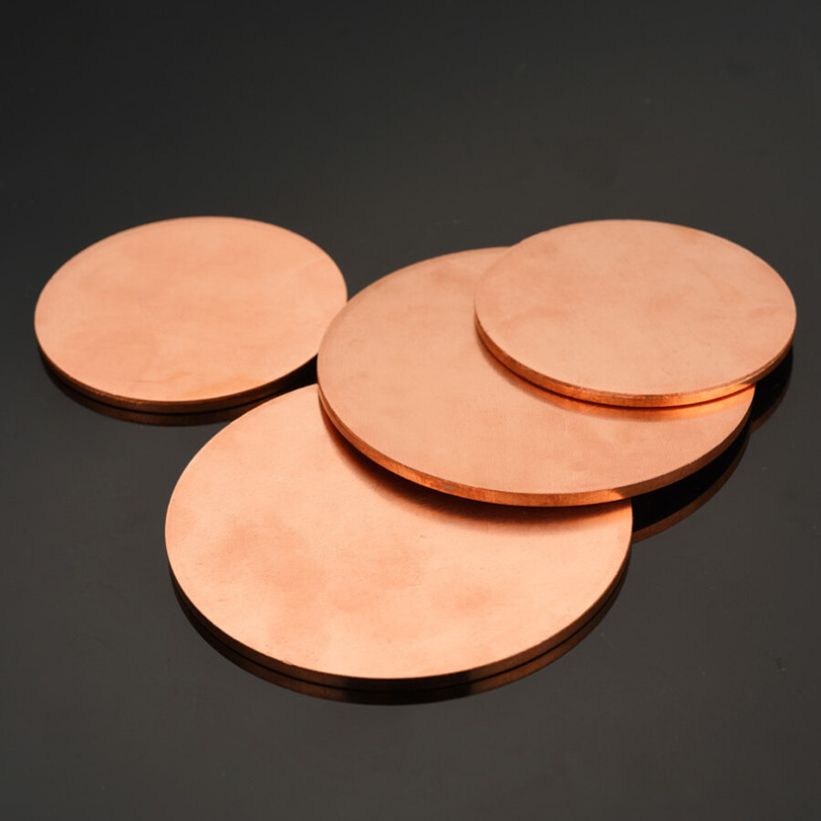 Copper Discs Round Sheet Plate Dia 50/100/150/200mm, Thick 0.8/1/1.5/2/2.5/3mm