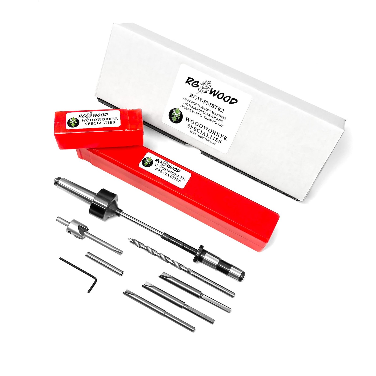 #2 Morse Taper MT2 Pen Turning Mandrel with 7mm Drill Bit and Deluxe Barrel T…