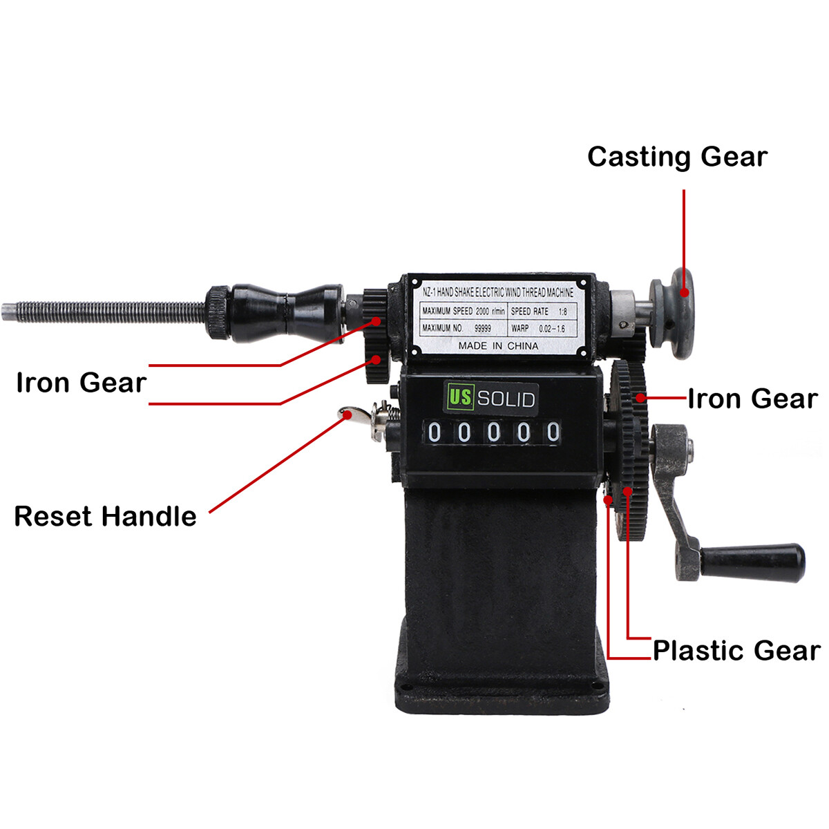 Manual Coil Winder NZ-1 Hand-operated Winding Machine Number Counting 0-99999