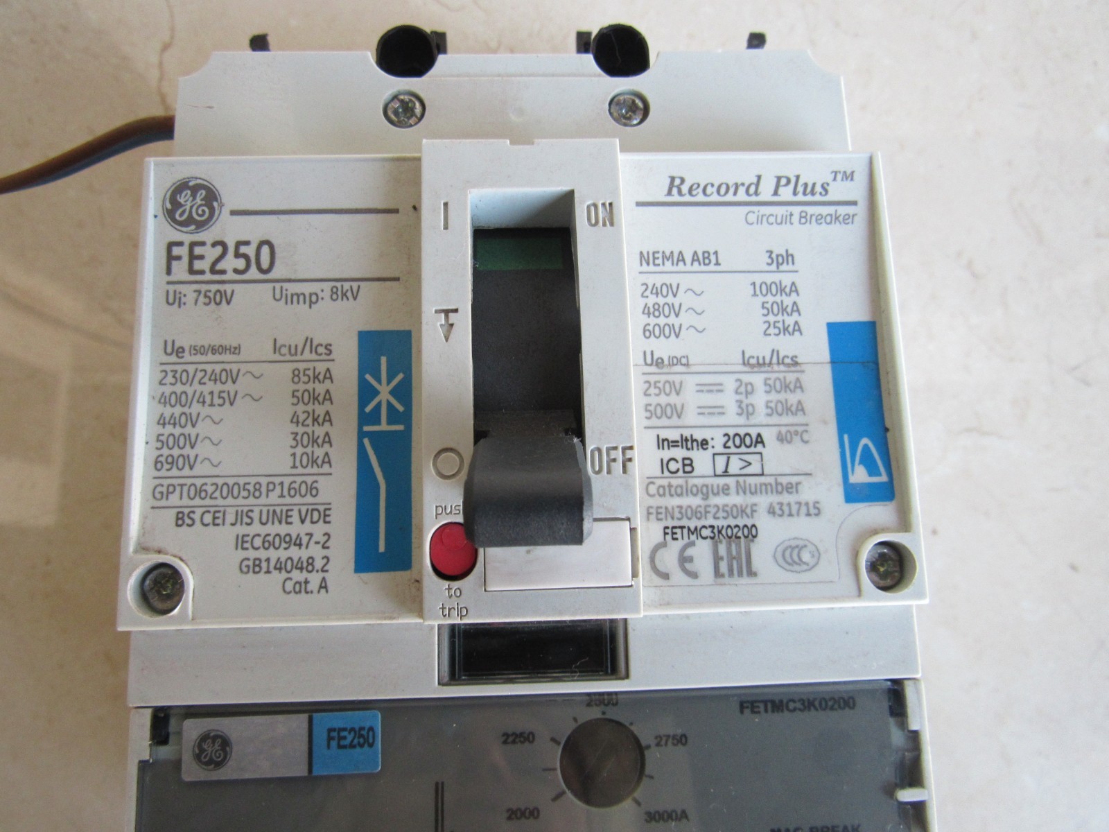GE FE250 FEN306F250KF Lot #3999 Listed by Greg