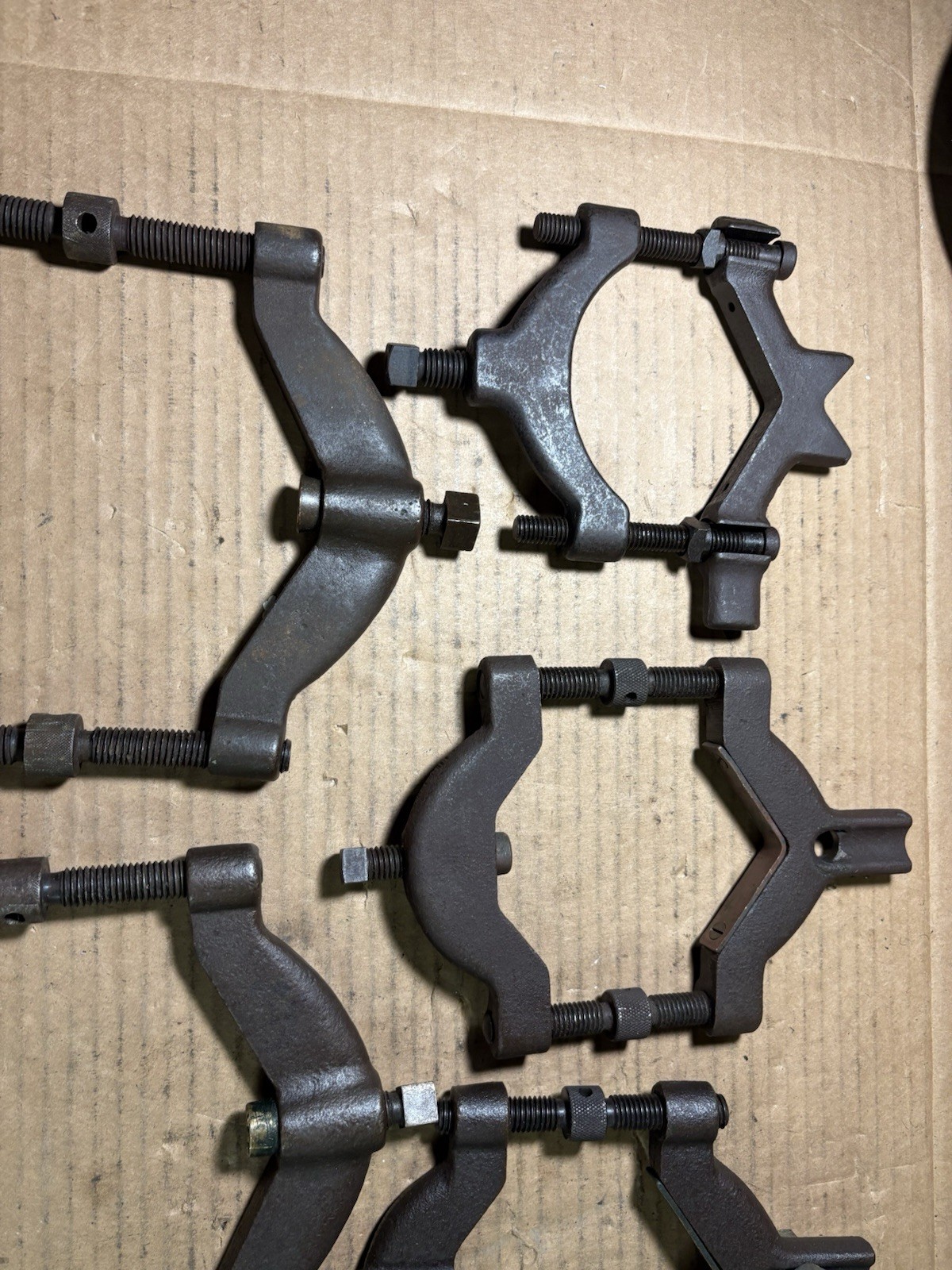 5pc Lot of Vintage Adjustable Large Lathe Grinding Dogs