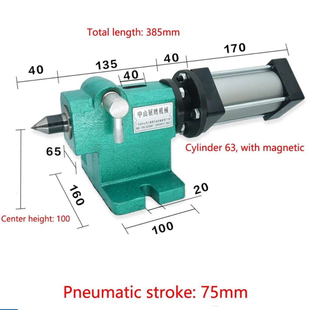 Pneumatic, Hydraulic, Lathe Tailstock, Easy Instrumentation Car Active Tailstock