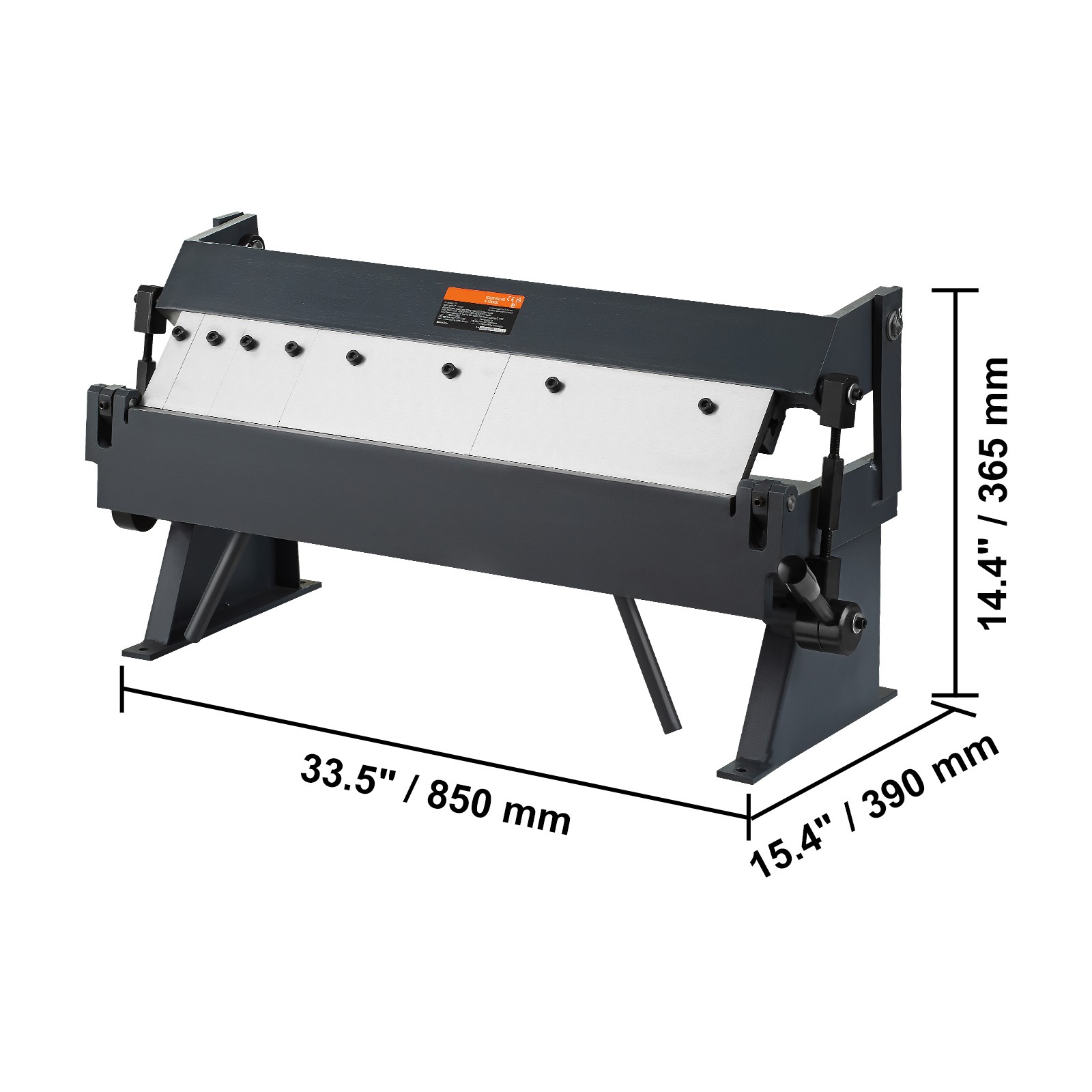 VEVOR 24 in Sheet Metal Bender 0-135° Brake Bending 14 Gauge Removable Fingers