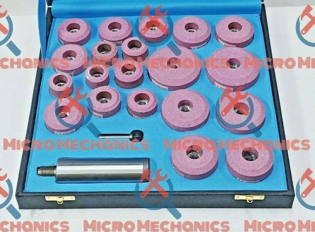 SIOUX PINK VALVE SEAT GRINDING STONES WHEELS 20 PCS + STONE HOLDER 0.385″ BORE