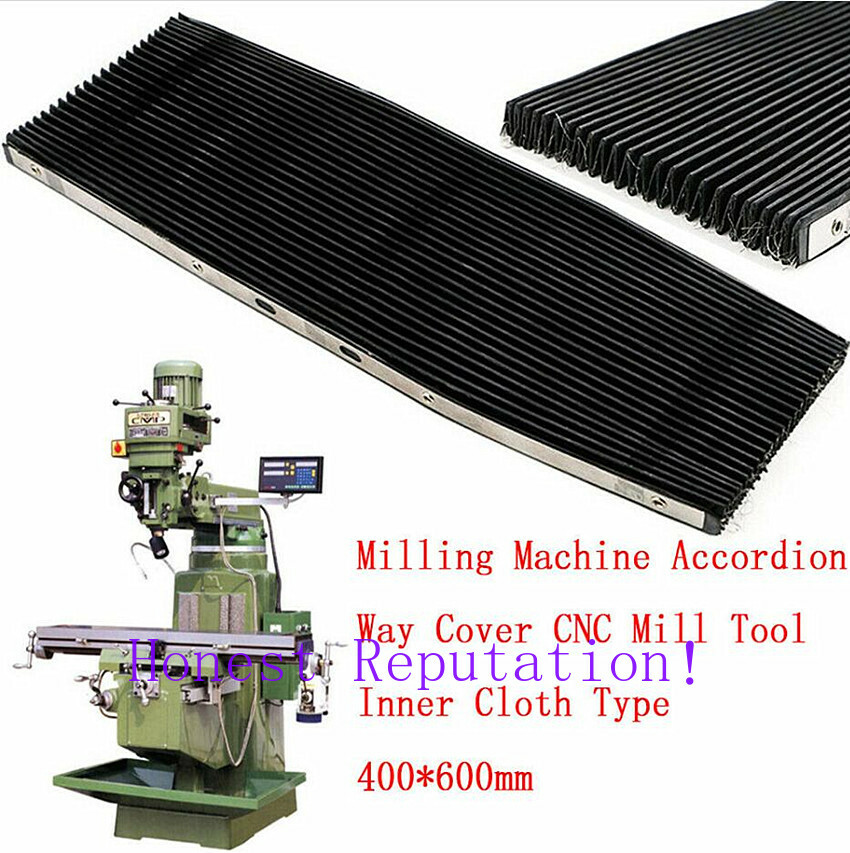 1pc CNC Milling Machine Part Accordion Type & Retractable Way Black Rubber Cover