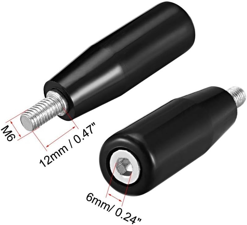 Durable M6 Revolving Handle for Milling, Lathe, and Grinding Machines – Black