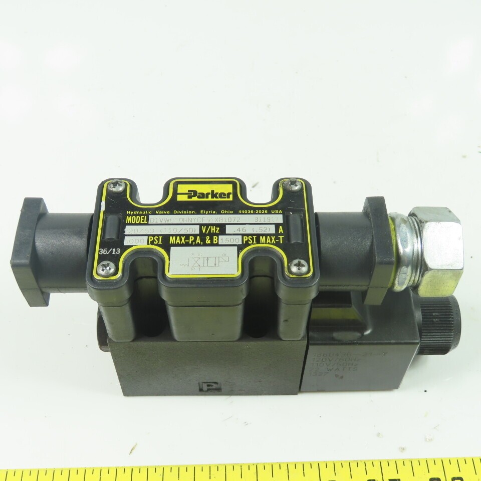 Parker D1VW020HNYCF91XB1072 120V Hydraulic Valve 5000PSI 50/60Hz 0.46A
