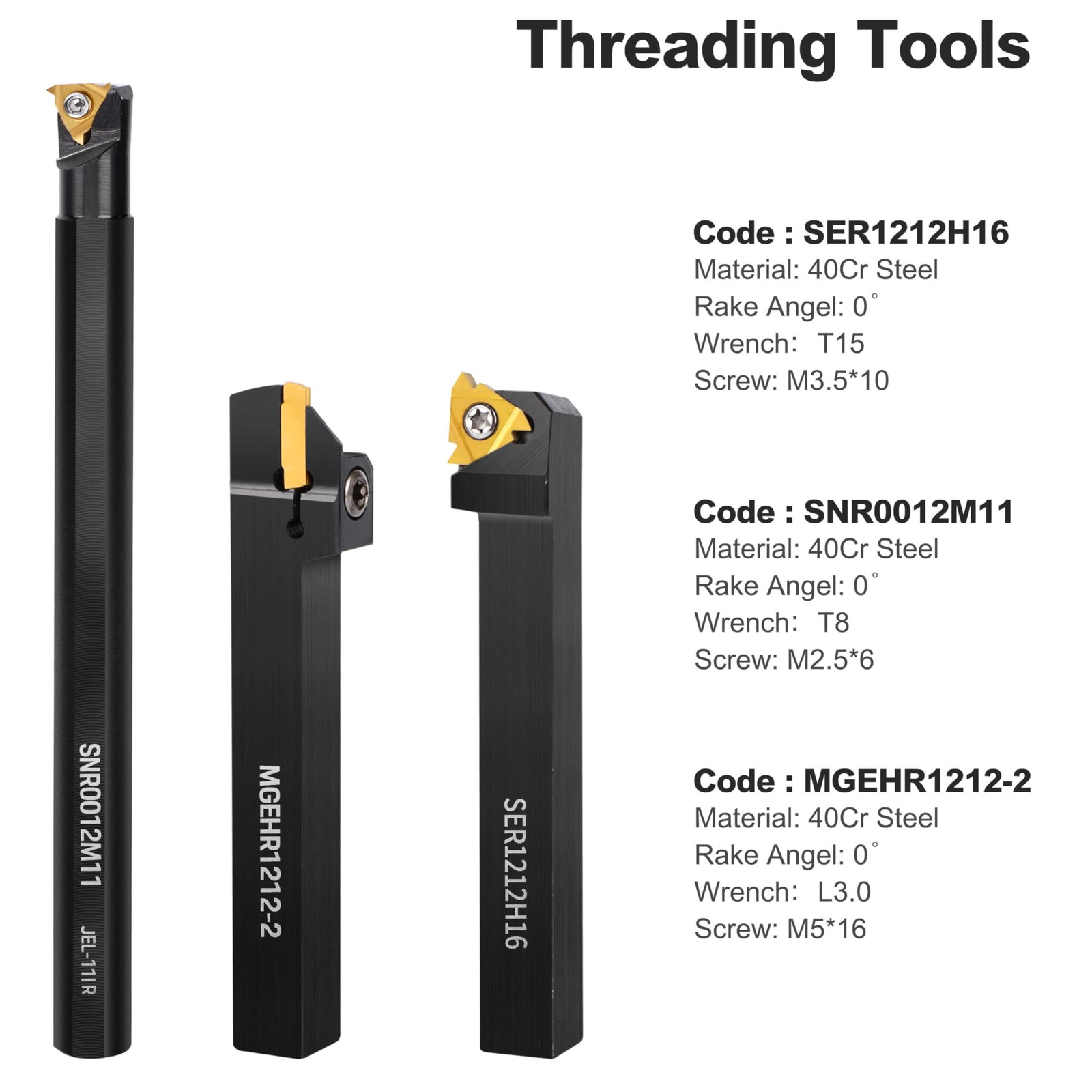 1/2″ Indexable Lathe Turning Tool Kit (7pcs), Includes 14pcs Carbide Inserts …