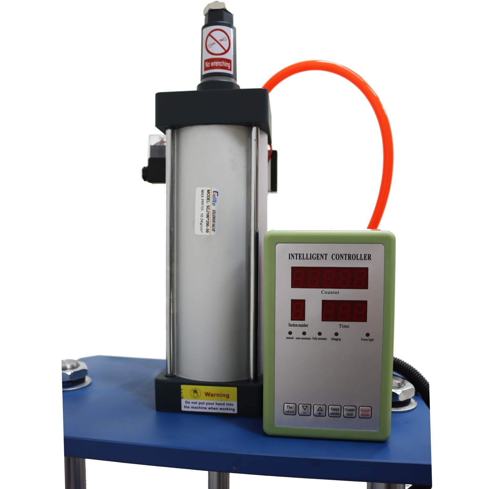 110V 1102lbs Pneumatic Punch Machine with Controller 7.87-1.96in Double-column