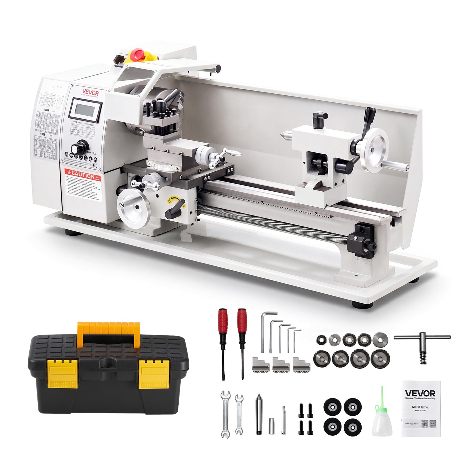 VEVOR Metal Lathe 8×16 in 650W Benchtop Lathe Machine Variable Speed 0-2500 RPM