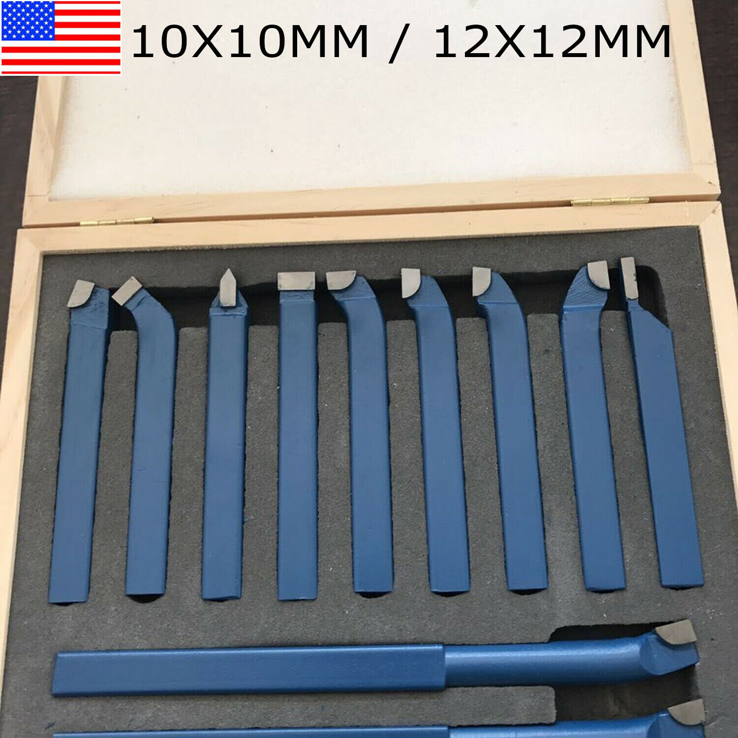11pcs Carbide Metal Lathe Cutting Turning Bits /Knife Tools Set 10mm/12mm