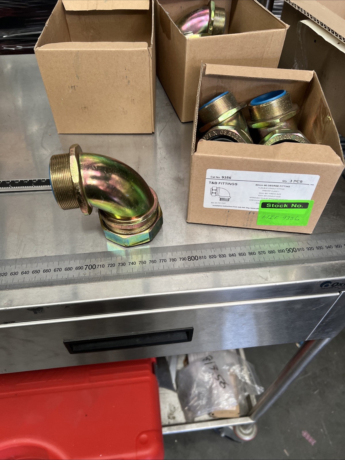 9 x T&B fittings 9356 50mm 90 degree fitting