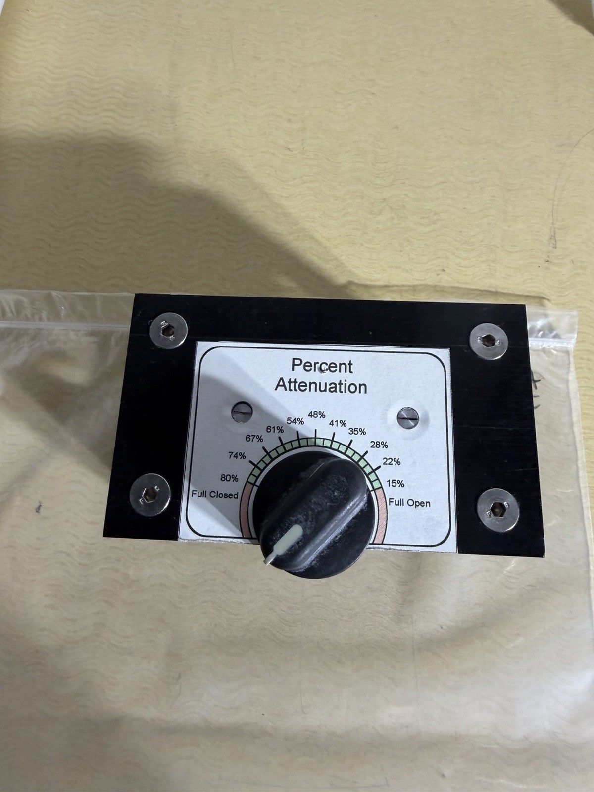 Percent Attenuation Optical Laser Breadboard pulled off PhotoScribe LMS UV Laser