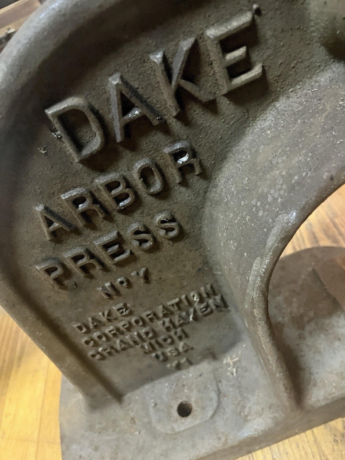 Dake Arbor Press No Y Cast Iron Manual Hand Press Tool Green Grand Haven USA