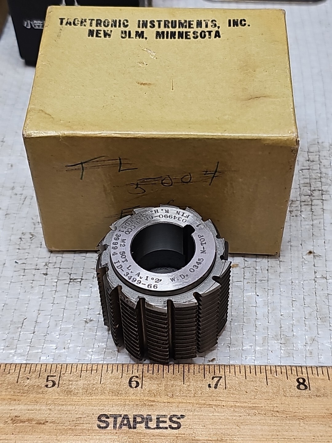 BCCO M2 GEAR HOB CUTTER 50T LA 1°2′ RH FIN N TOP 3/4 ARBOR EXCELLENT COND