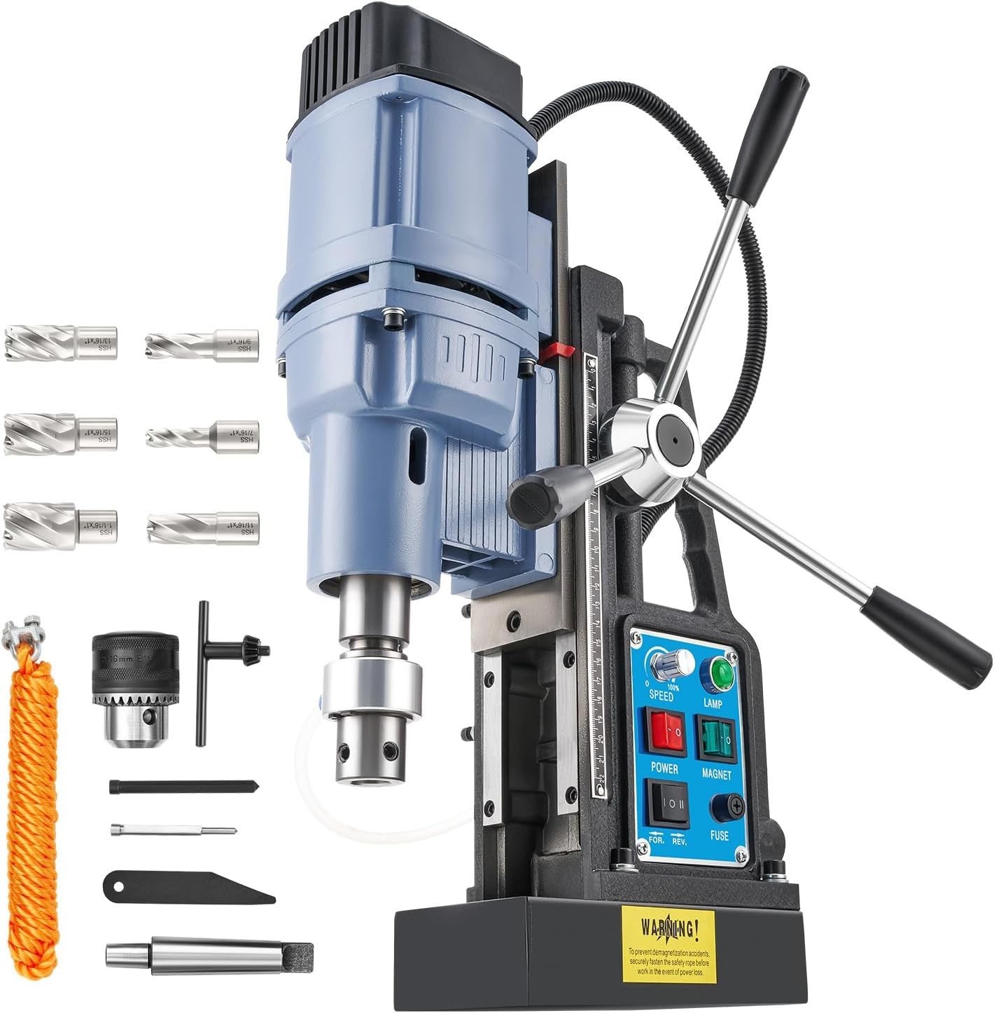 Magnetic Drill Press with 6 Drill Bits, 1550W Mag Drill Press with 2″ Dia. 3125