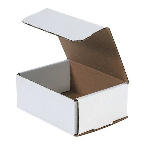 6 1/2 in x 4 7/8 in x 2 5/8 in Inside H, Literature Mailer, White, Corrugate,