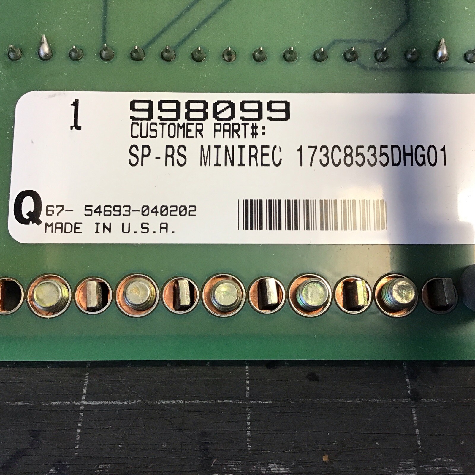 GE SP-RS Minirec 173C8535DHG01 /IS200ATBAG1BAA1 Board (LMP31U)