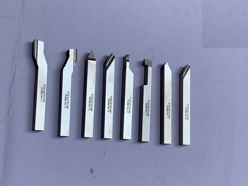 5/16″ x 3-1/8″ Inch HSS M2 Lathe Pre Formed Tools Set Of 8 Pieces Square Shank