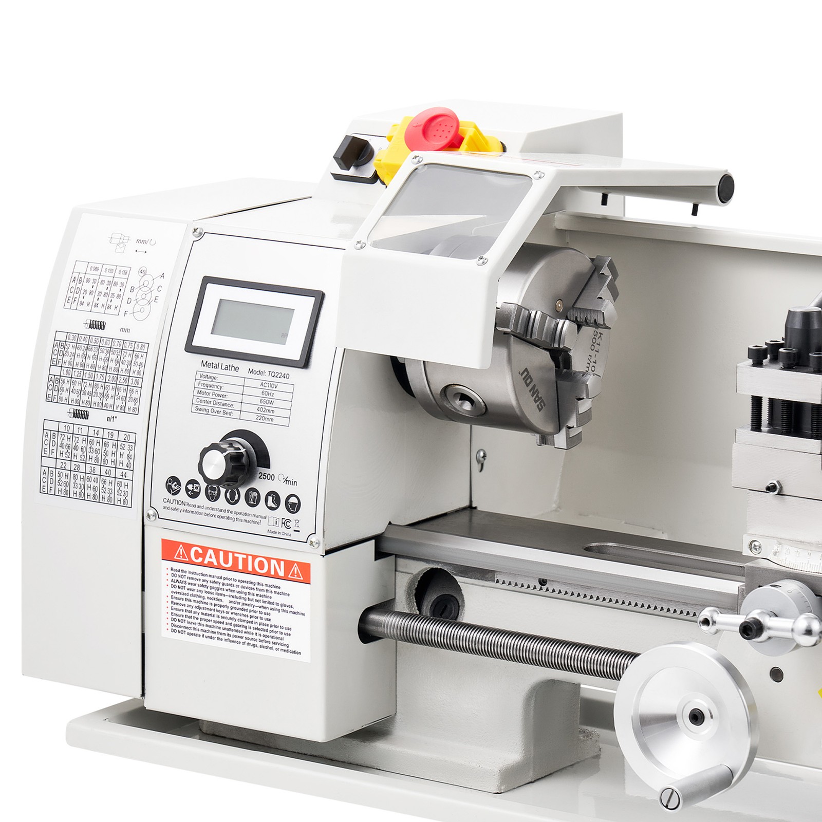 Uimoso 8×16 in Metal Lathe, 650W Benchtop Machine, Variable Speed 0-2500 RPM