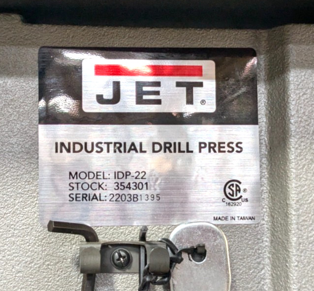 JET IDP-22 Drill Press 22" Swing 1-1/2 hp 115/230V 354301 *Shipping Dam