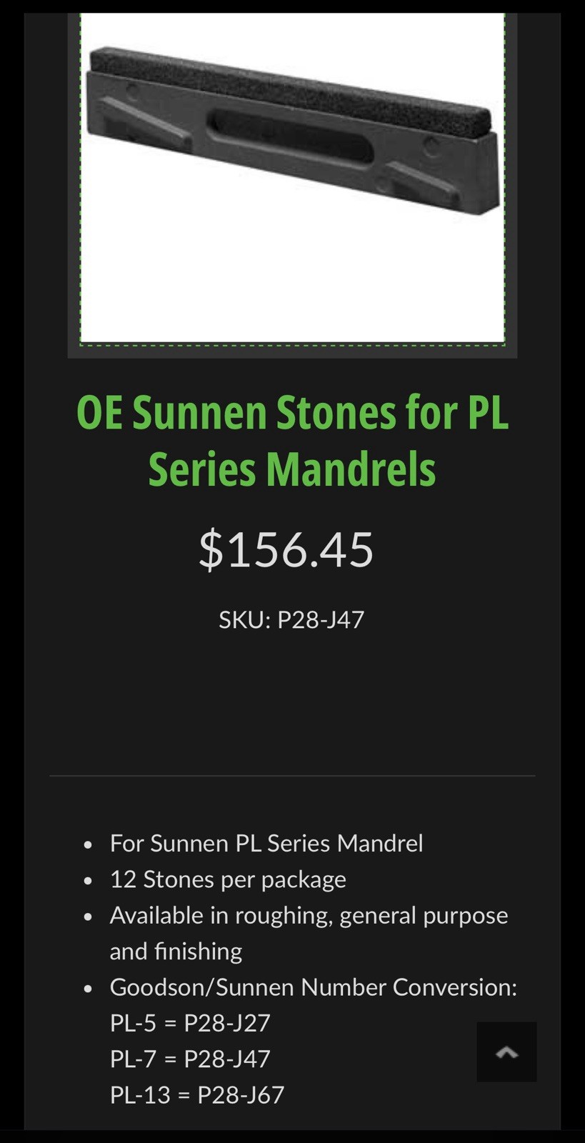 Sunnen PL-7/P28J47 Lightly Used General Purpose Honing Stones 7 Each