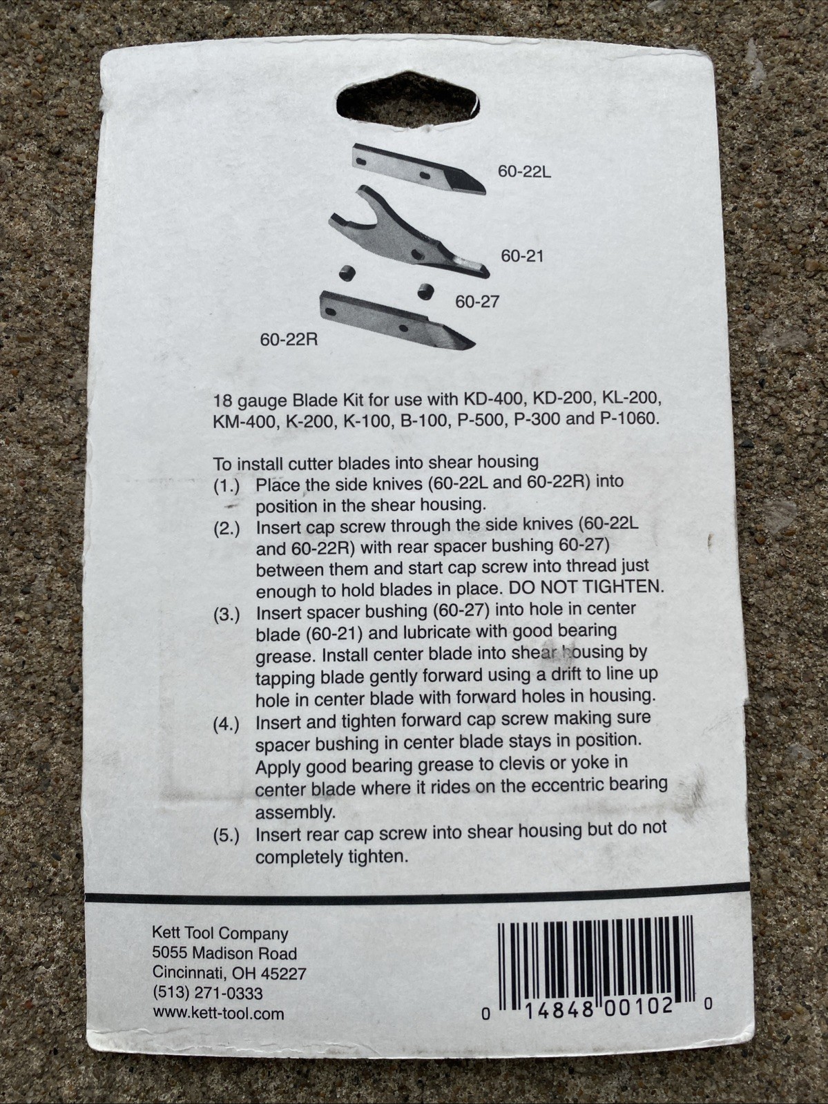 KETT Kit #102 Blade Kit 18 Ga. OEM Direct Replacement Power Shears