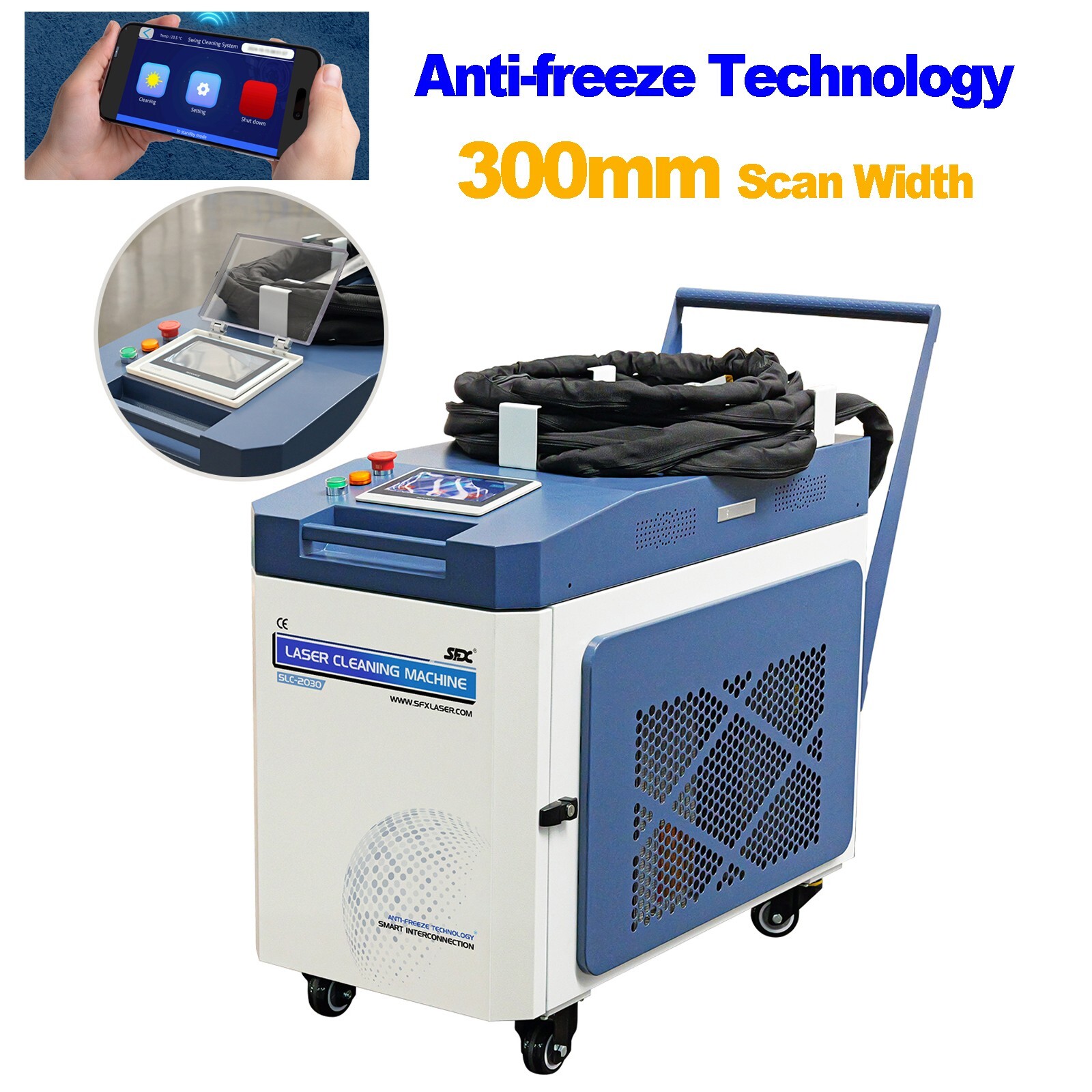 SFX US Stock 2000W Integrated Laser Cleaning Machine Rust Oil Paint Removal