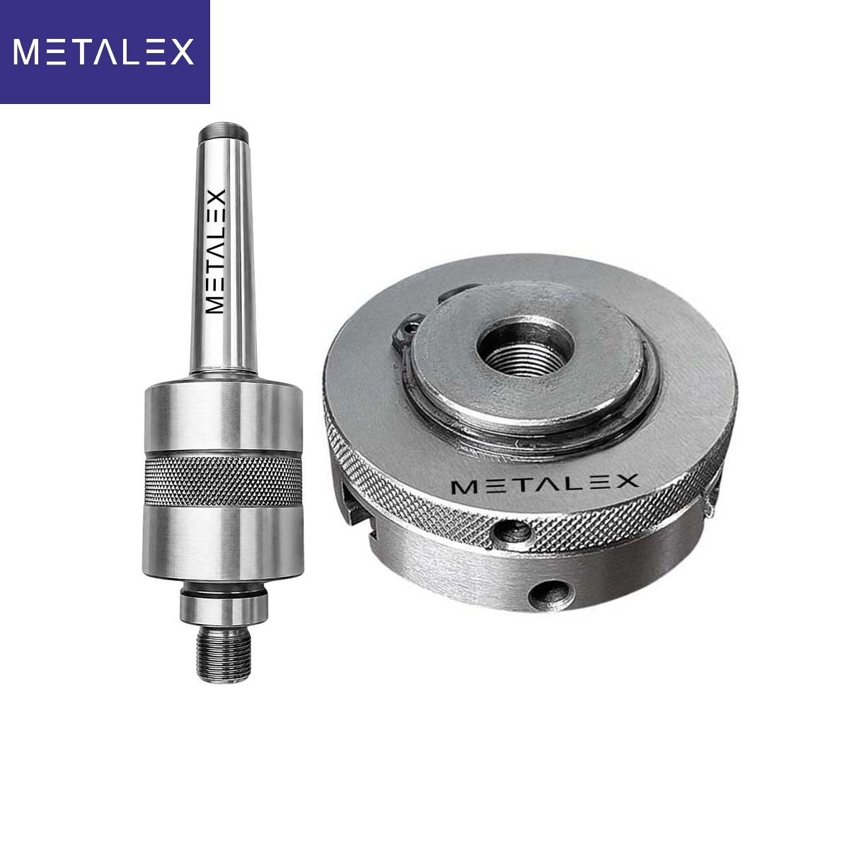 65mm 3 Jaw 2.5″ Self Centering Lathe Chuck MT2 Live Revolving Tailstock Adapter