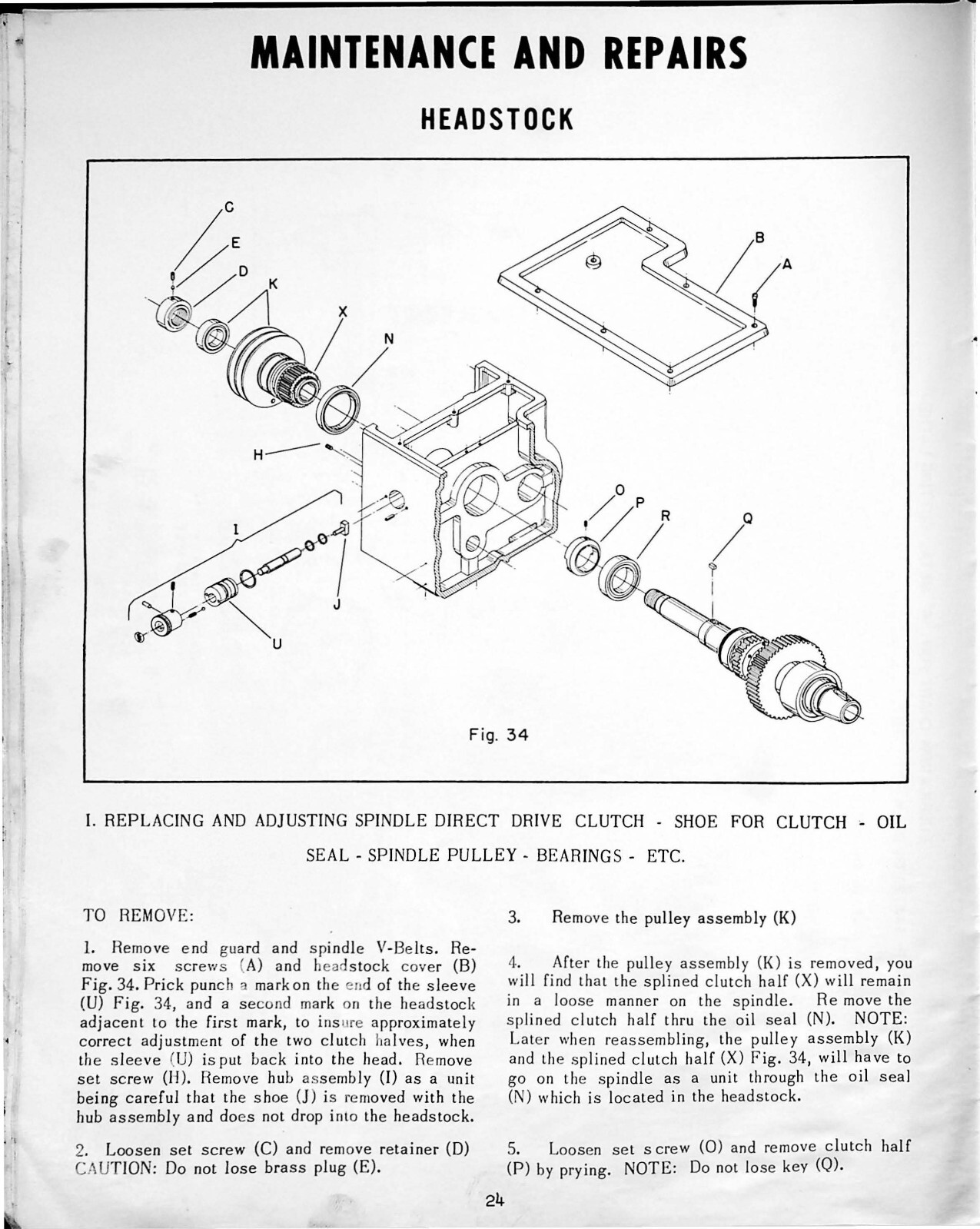 14in Metal Cutting Lathe Operator Maint Manual Fits Rockwell 25-49X PM-414