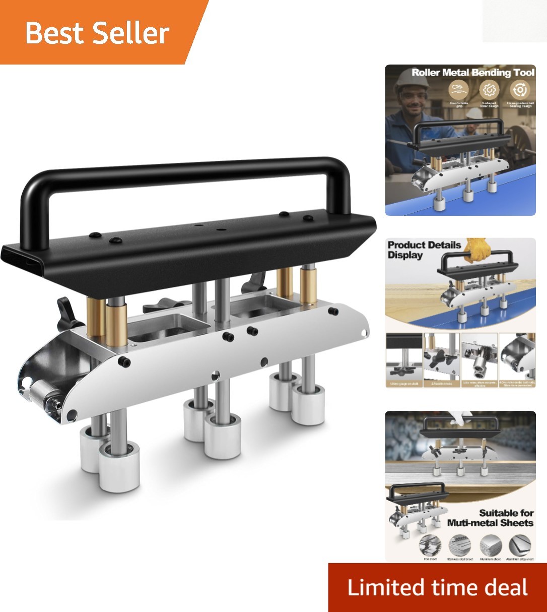 Durable 3 Station Roller Bender for Precise Metal Roofing Bends – 0-90° Angles