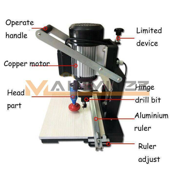 Portable Hinge Drill Hole Machine Woodworking Drill Boring Machine 220V