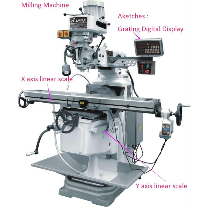 2 Axis 12″ & 36″ Digital Display TTL Linear Scale Glass Scale DRO Display Lathe