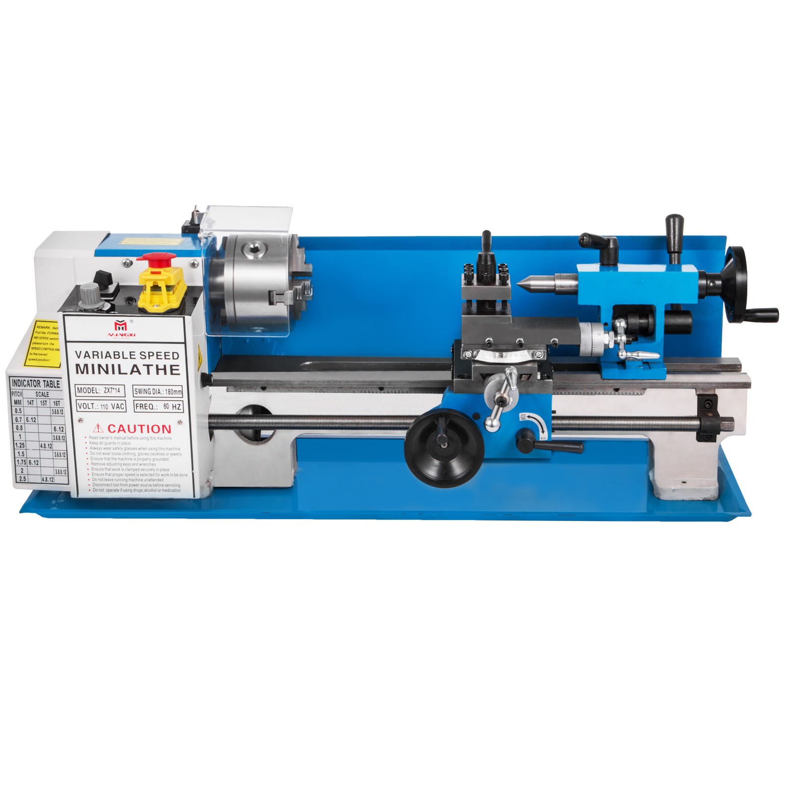 VEVOR Bench Top Mini Metal Lathe 7″x14″ Variable Speed Milling Machine w/ a Lamp