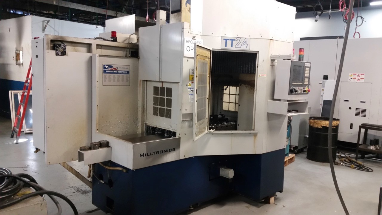 Milltronics TT24, Twin Table Bridge type Machining Center, 24HP, 10,000 RPM