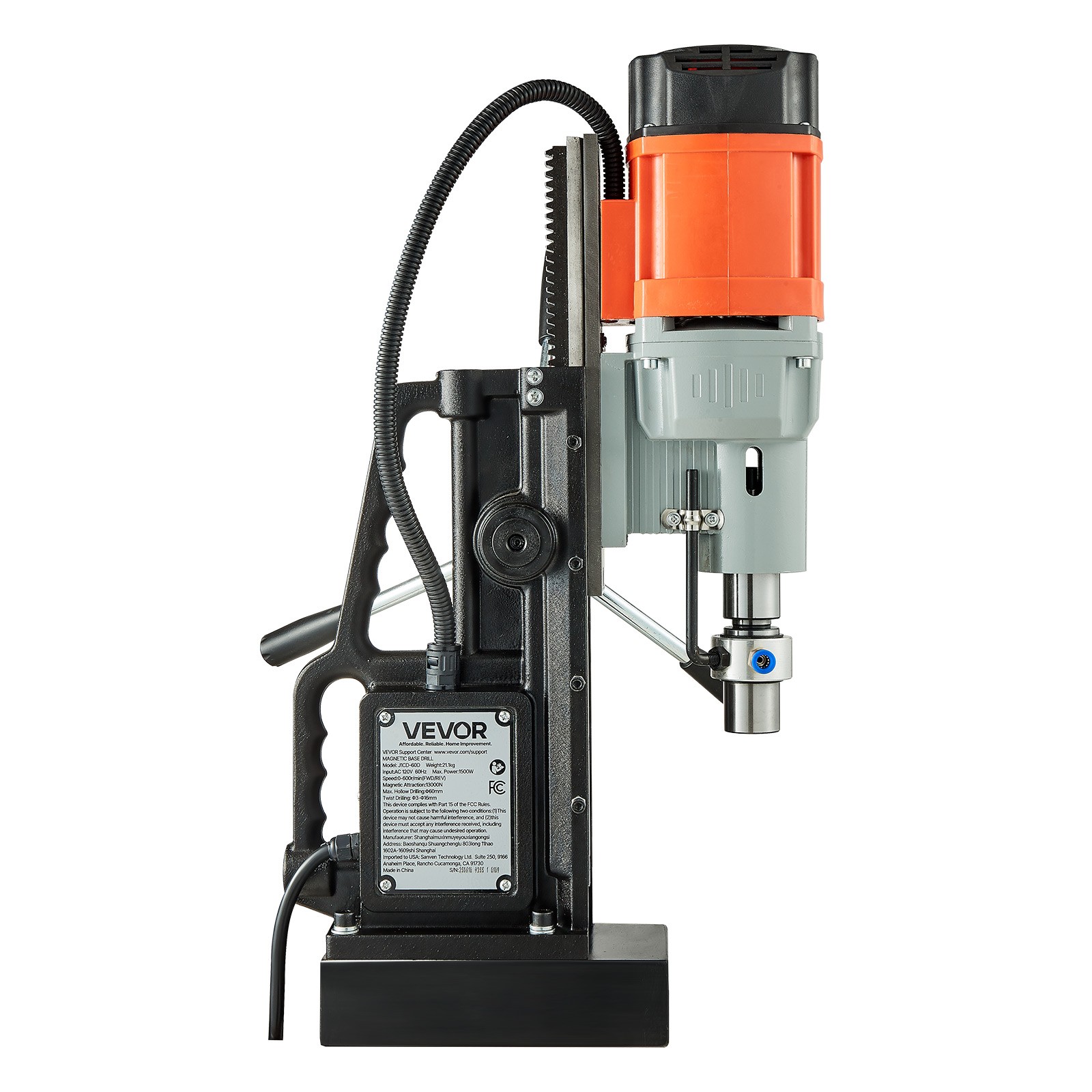 VEVOR Magnetic Drill Press Mag Drill Press 1550 W 2.4 in Boring Dia 0-600 RPM