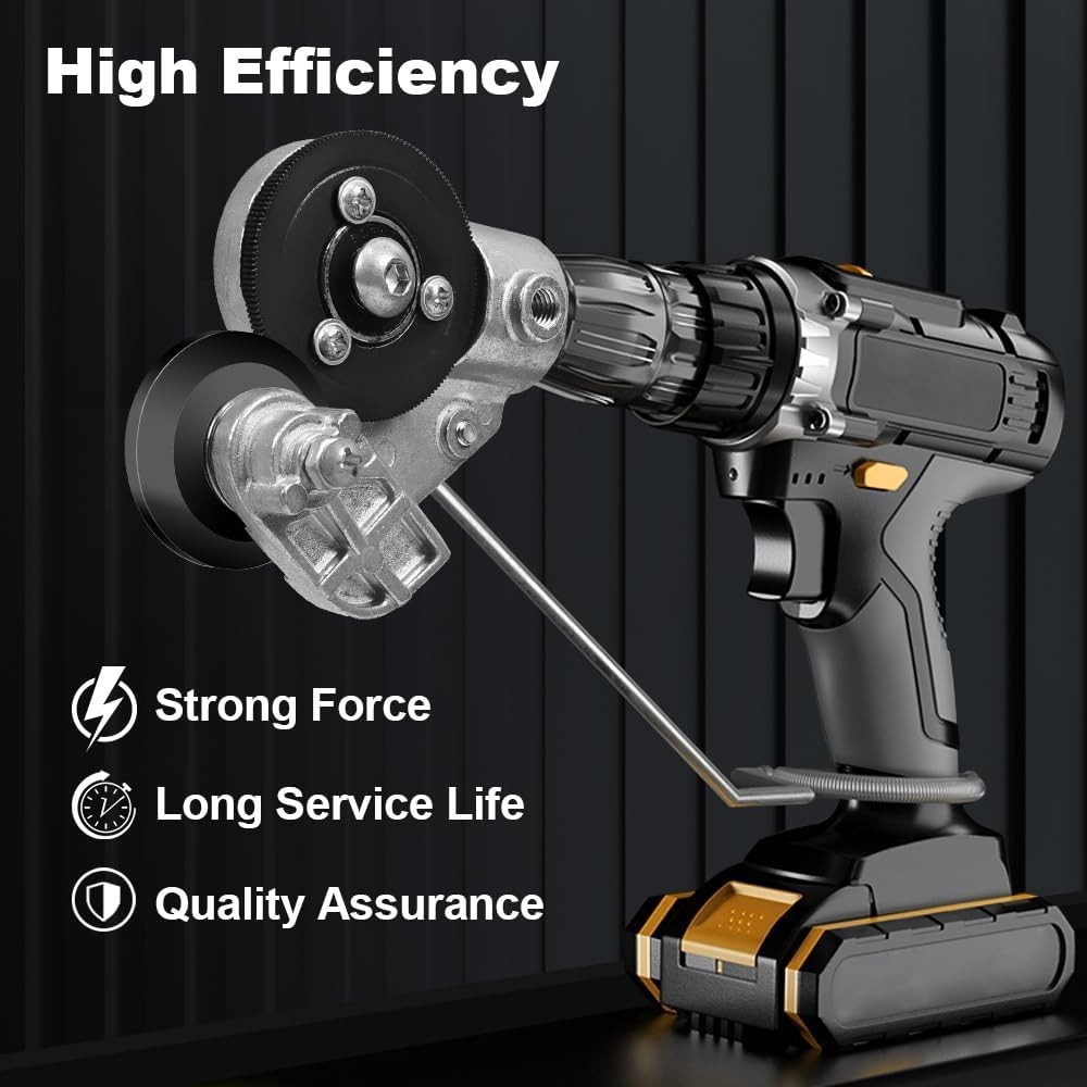 Professional Drill Attachment for Effortless Metal Cutting – 360-Degree Rotation