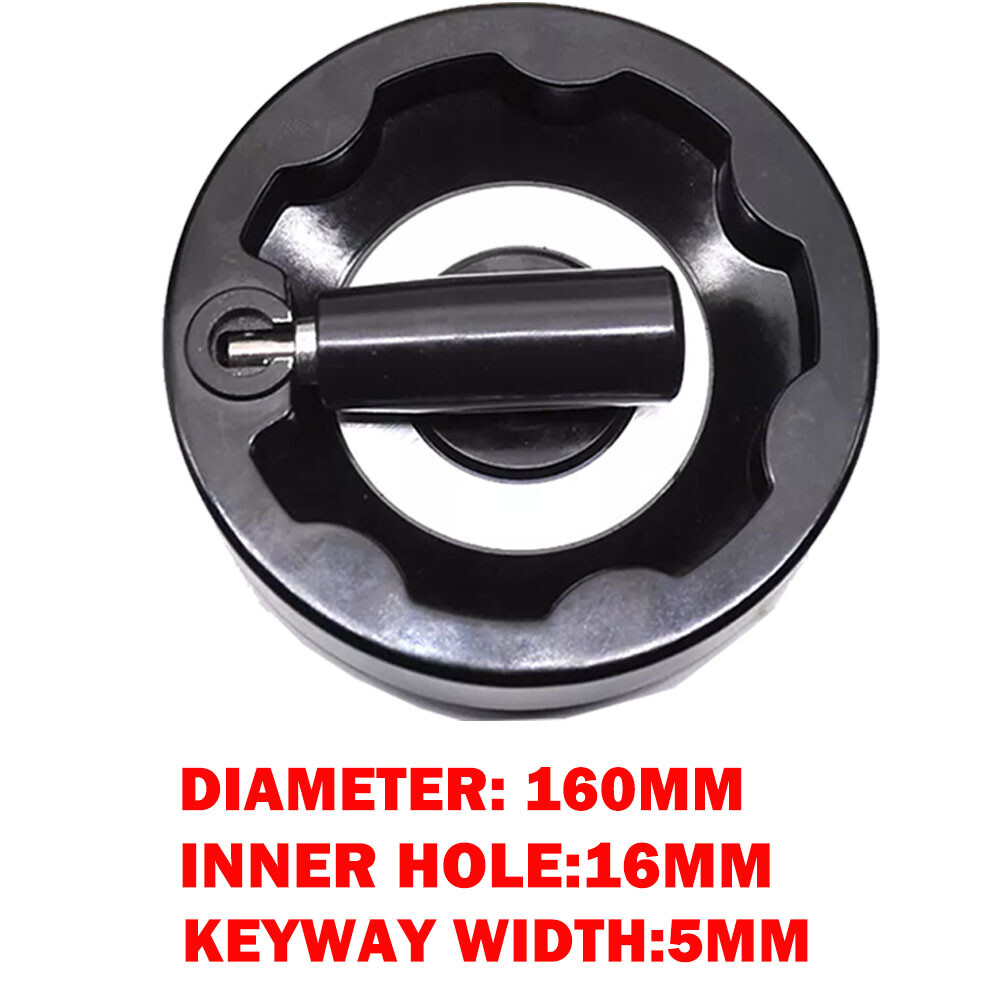 2x 16x160mm Inside Ripple Fold Away Hand Wheel For Milling Machine Black USA
