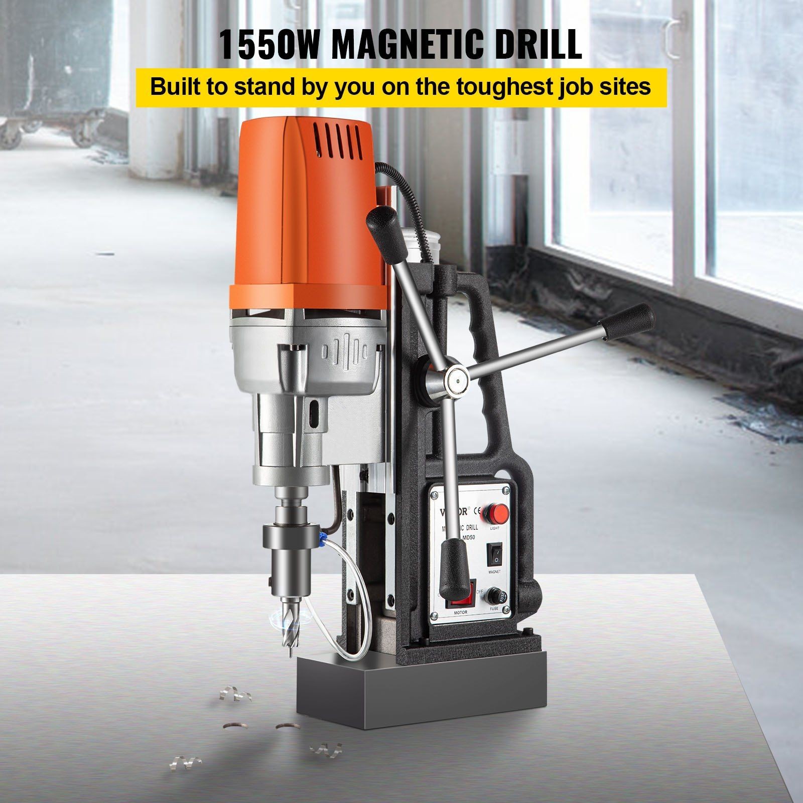 1550W Industrial Magnetic Core Drill 850 RPM 2” Depth 13000N Mounting