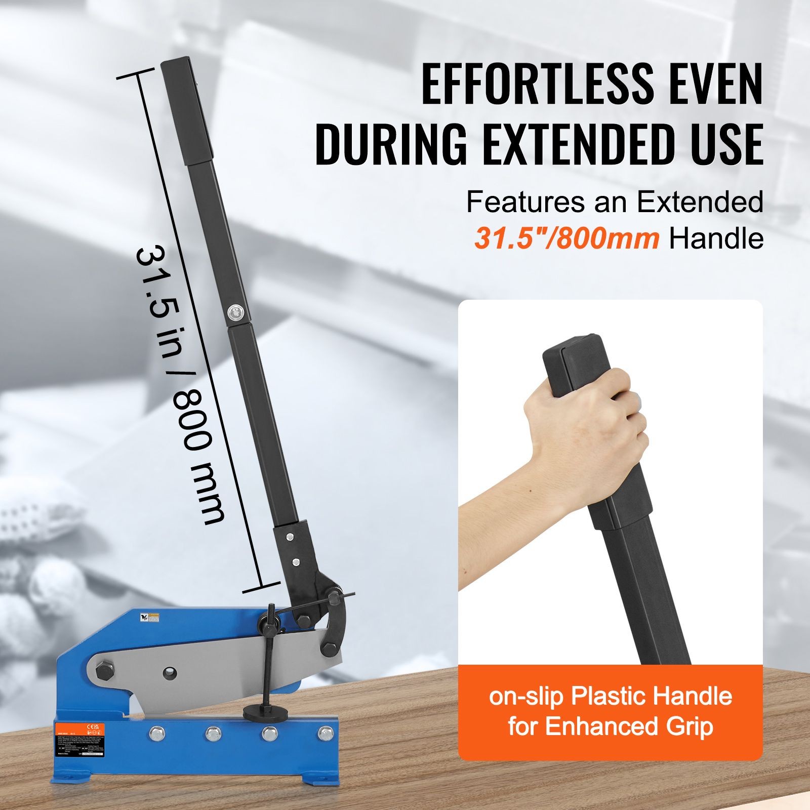 12in Manual Plate Shear for 6mm Steel, T10 Blades