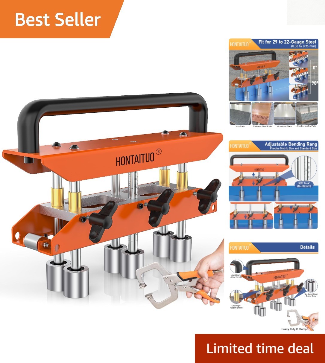 Heavy-Duty Metal Bender with Accurate Depth Gauge – 29 to 22 Gauge Compatibility