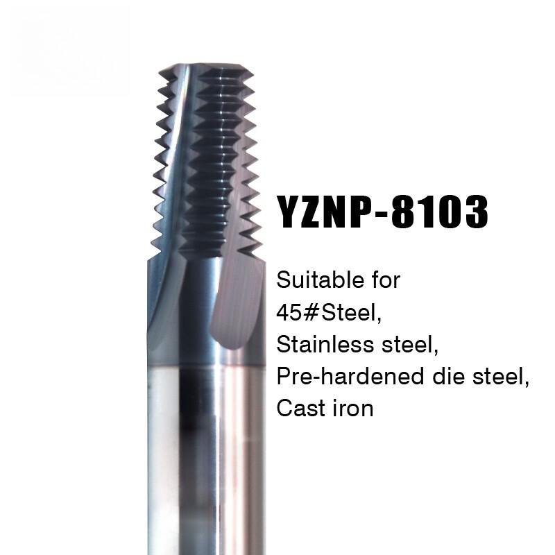 HRC65 Carbide NPT Full Teeth Thread Milling Cutter tools Machining For Steel
