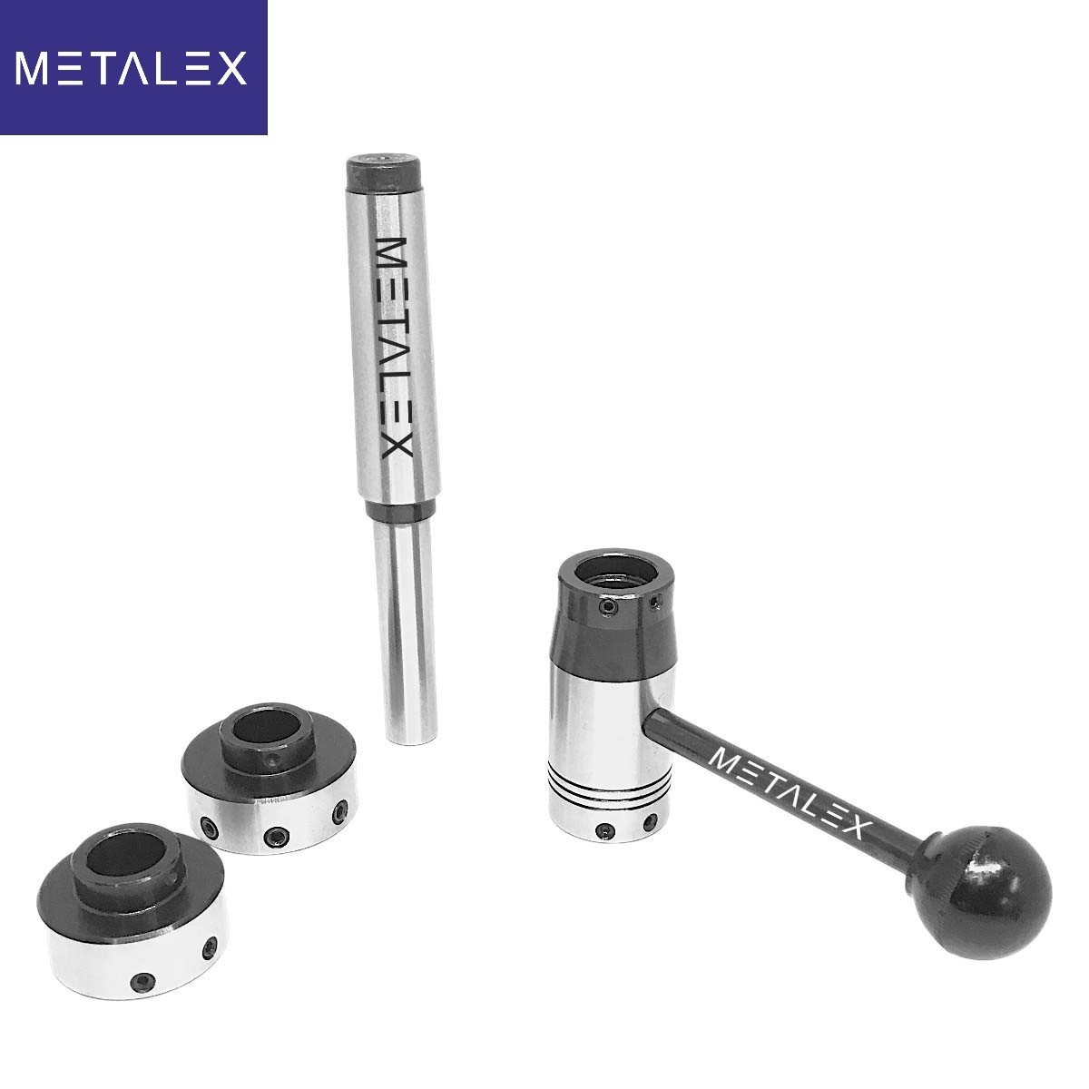 MT3 Shank Lathe Tailstock Die Holder Set With Stop Handle Holds Imperial Dies