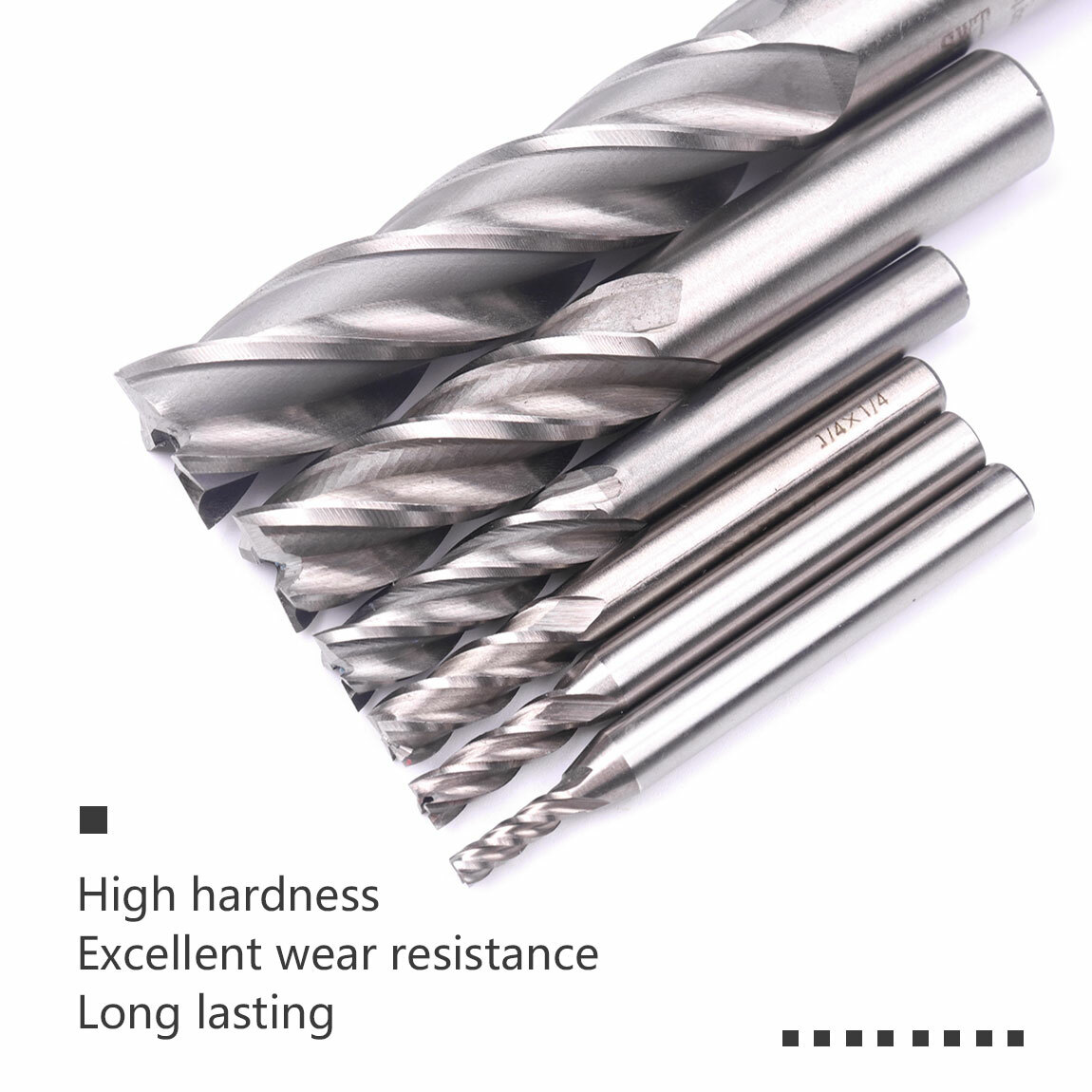 High-Speed Steel 4 Flute End Mills Kit – CNC Milling Cutter 1/8″-5/8″ for Metal