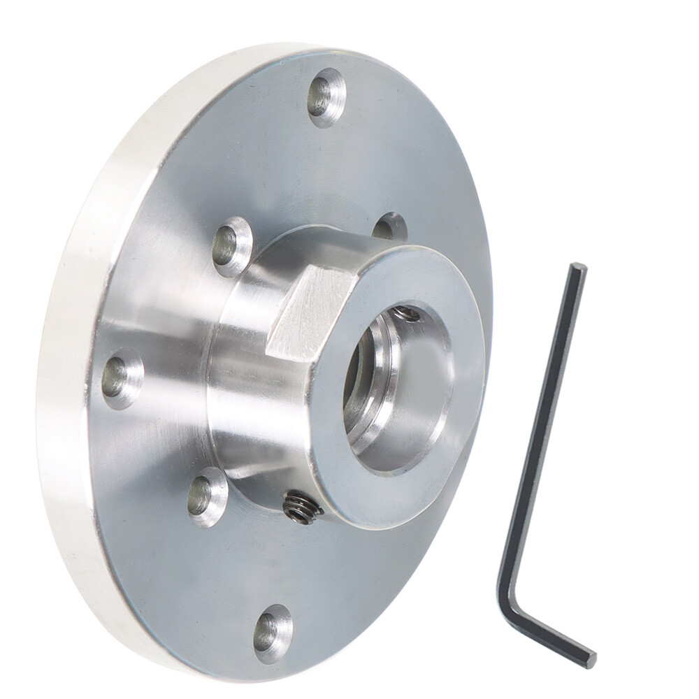 4-Inch Steel Wood Lathe Face Plate, 1 Inch x 8 tpi Threaded With Set Screws